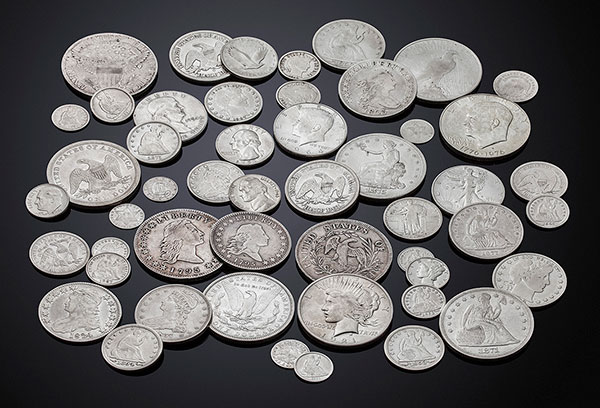 Stříbrné dolarové mince